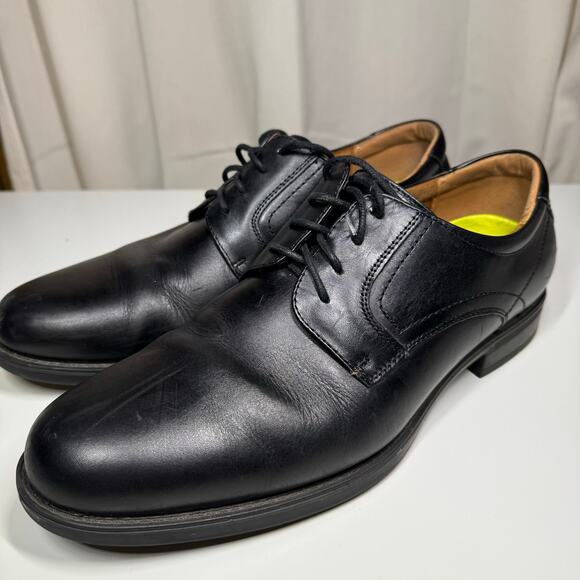 Florsheim Mens Midtown Plain Toe Wingtip Dress Shoes 12135-001 Black Size 10 D - Picture 1 of 10